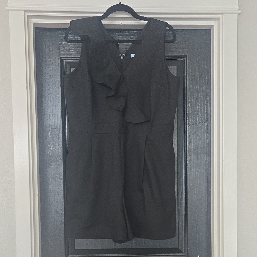 Antonio Melani Black Ruffled Sleeveless Romper Size 14